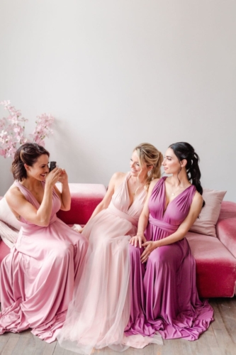 Junophoto DIY bridesmaid shoot infinity dress 